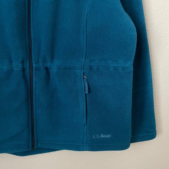 LL Bean Jacket Womens XL Blue Polartec Fleece Full Zip Pockets Outdoor Hiking - Picture 7 of 14